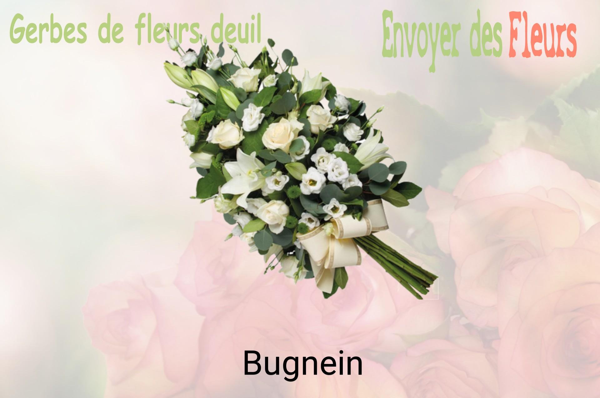 Gerbe de fleurs de deuil livrée à Bugnein